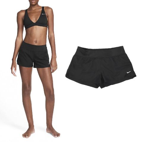 NIKE 耐吉 短褲 Essential Swim Board 女款 黑 白 速乾 三角內裡 防曝光 褲子 NESS9200-001