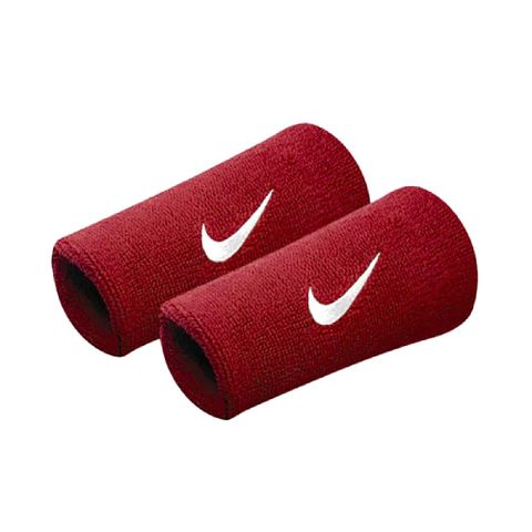 NIKE 耐吉 護腕 Swoosh Doublewide Wristbands 紅 白 棉質 吸汗 運動 訓練 護具 NNN0560-1OS