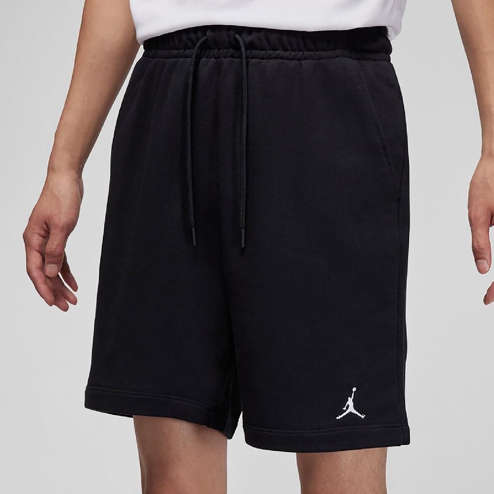 NIKE 耐吉   短褲 Jordan Essentials Shorts 男款 黑 白 毛圈布 抽繩 棉褲 褲子 FQ4535-010