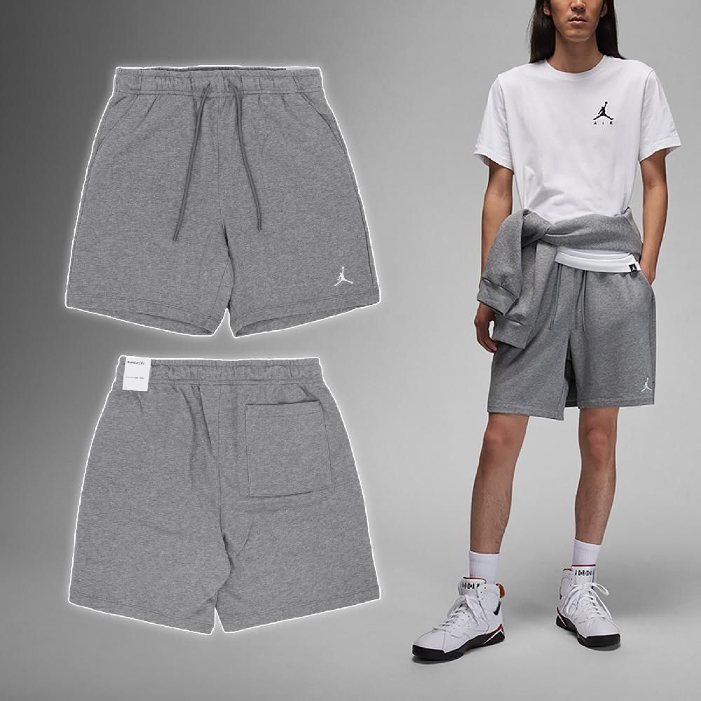 NIKE 耐吉   短褲 Jordan Essentials Shorts 男款 灰 白 毛圈布 抽繩 棉褲 褲子 FQ4535-091