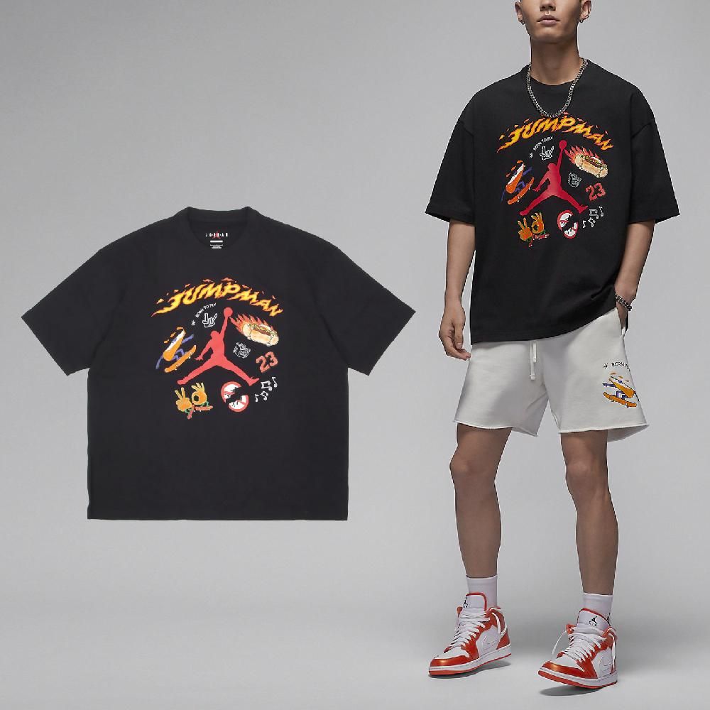 NIKE 耐吉   短袖 Jordan Tee 男款 黑 棉質 重磅 寬鬆 短T 棉T HJ3965-010