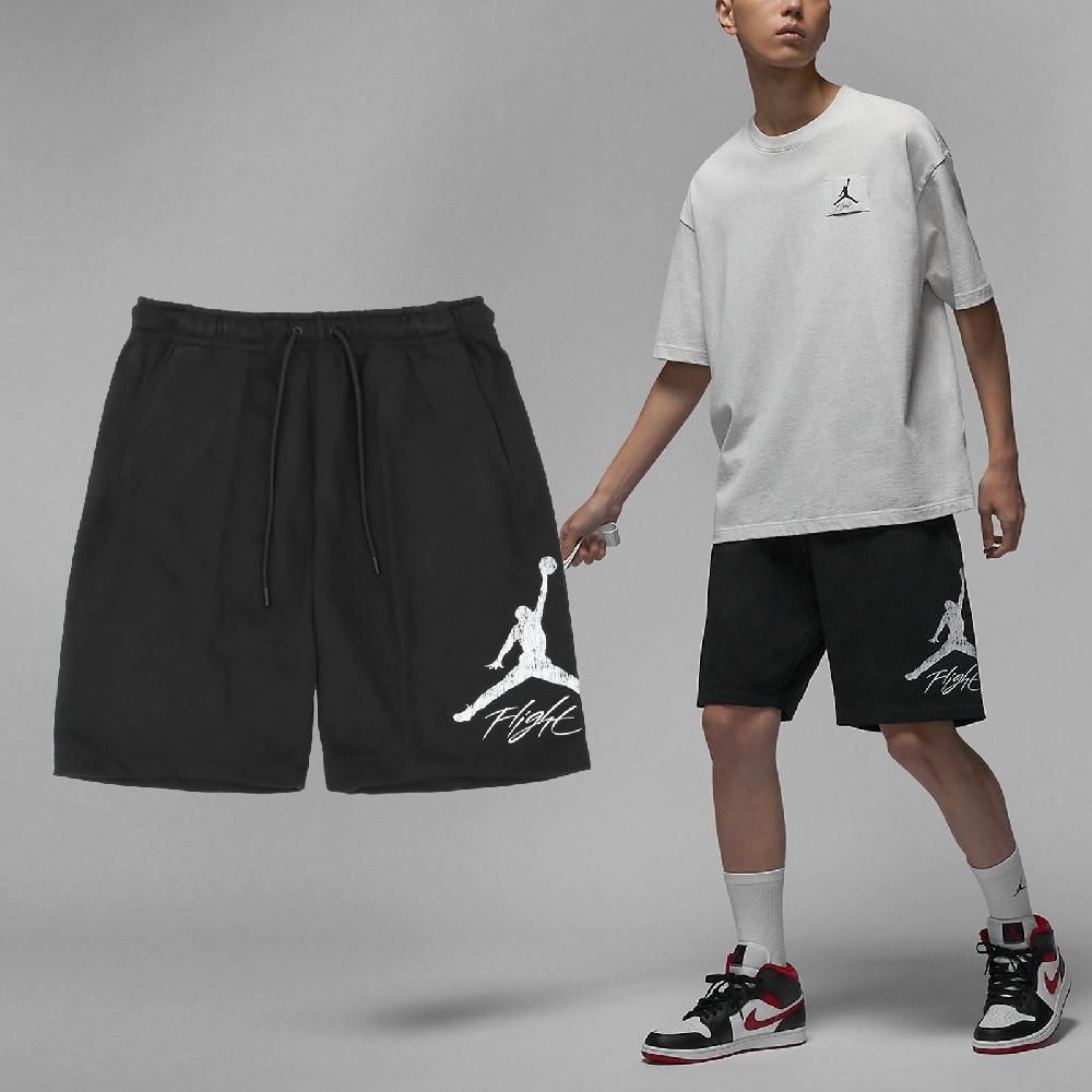 NIKE 耐吉   短褲 Jordan Essentials Shorts 男款 黑 白 毛圈布 抽繩 棉褲 褲子 FN6420-010