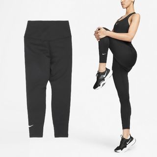 Nike 耐吉 緊身褲 One 7/8 Leggings 女款 黑 白 保暖 包覆 高腰 瑜珈 健身 褲子 FB8613-010
