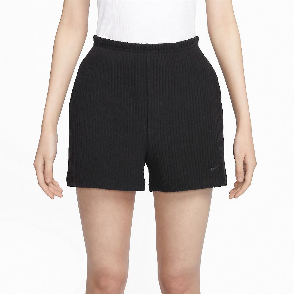 NIKE 耐吉   短褲 NSW Chill Knit Shorts 女款 黑 針織 高腰 3吋 運動褲 褲子 FN3675-010