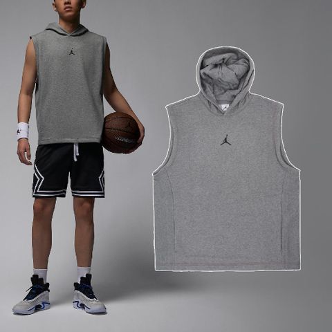 Nike 耐吉 背心 Jordan Sport 男款 灰 黑 速乾 連帽 無袖上衣 運動 籃球 帽T DZ0572-091