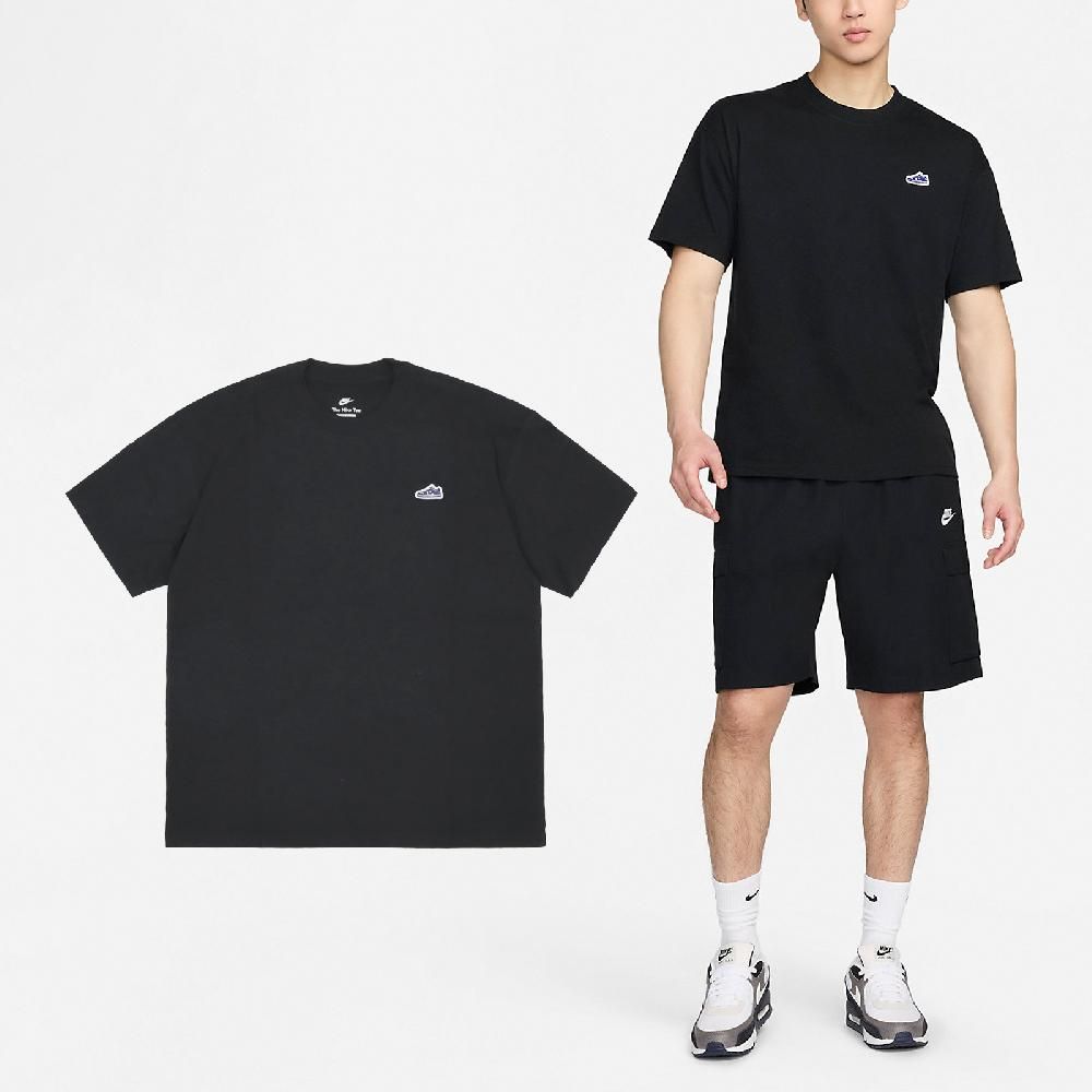 NIKE 耐吉   短袖 NSW Tee 男款 黑 藍 棉質 刺繡 寬鬆 短T 棉T FV3752-010