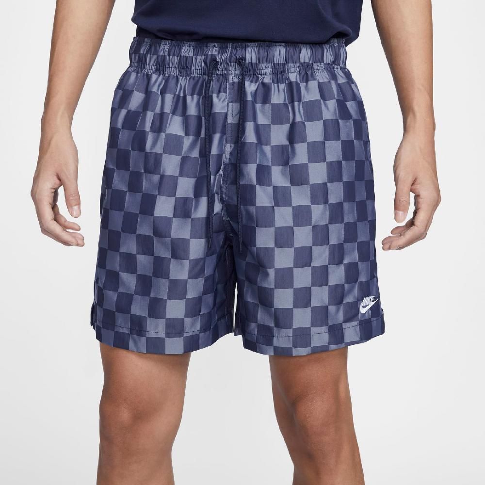 NIKE 耐吉   短褲 Club Flow Shorts 男款 藍 寬鬆 尼龍 棋盤格 運動褲 FN3099-410