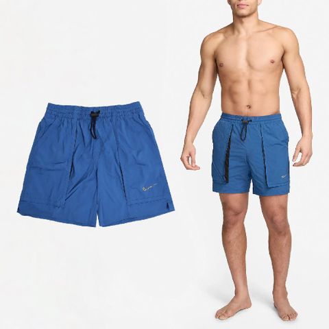 NIKE 耐吉 短褲 Swim Volley Shorts 男款 藍 7吋 速乾 寬鬆 抽繩 海灘褲 NESSE472-417