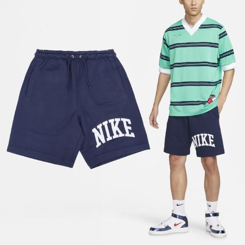Nike 耐吉 短褲 NSW Club Sohrts 男款 藍 白 毛圈布 抽繩 棉褲 FQ4093-410