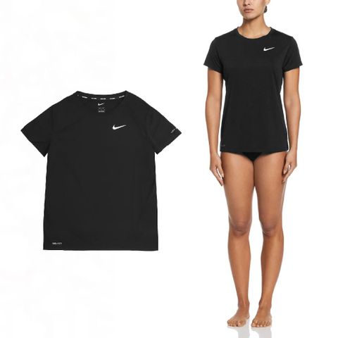 NIKE 耐吉 短袖 Swim Hydro Tee 女款 黑 白 速乾 防曬 抗UV 防曬衣 NESSD350-001