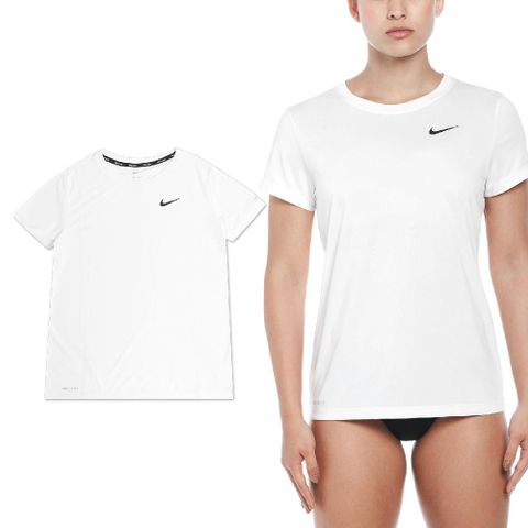 NIKE 耐吉 短袖 Swim Hydro Tee 女款 白 黑 速乾 防曬 抗UV 防曬衣 NESSD350-100