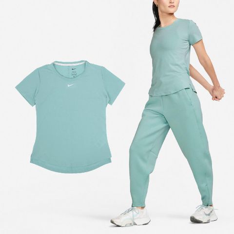 NIKE 耐吉 短袖 One Luxe Tee 女款 藍 白 速乾 弧形下擺 反光 運動 短T DD0619-309