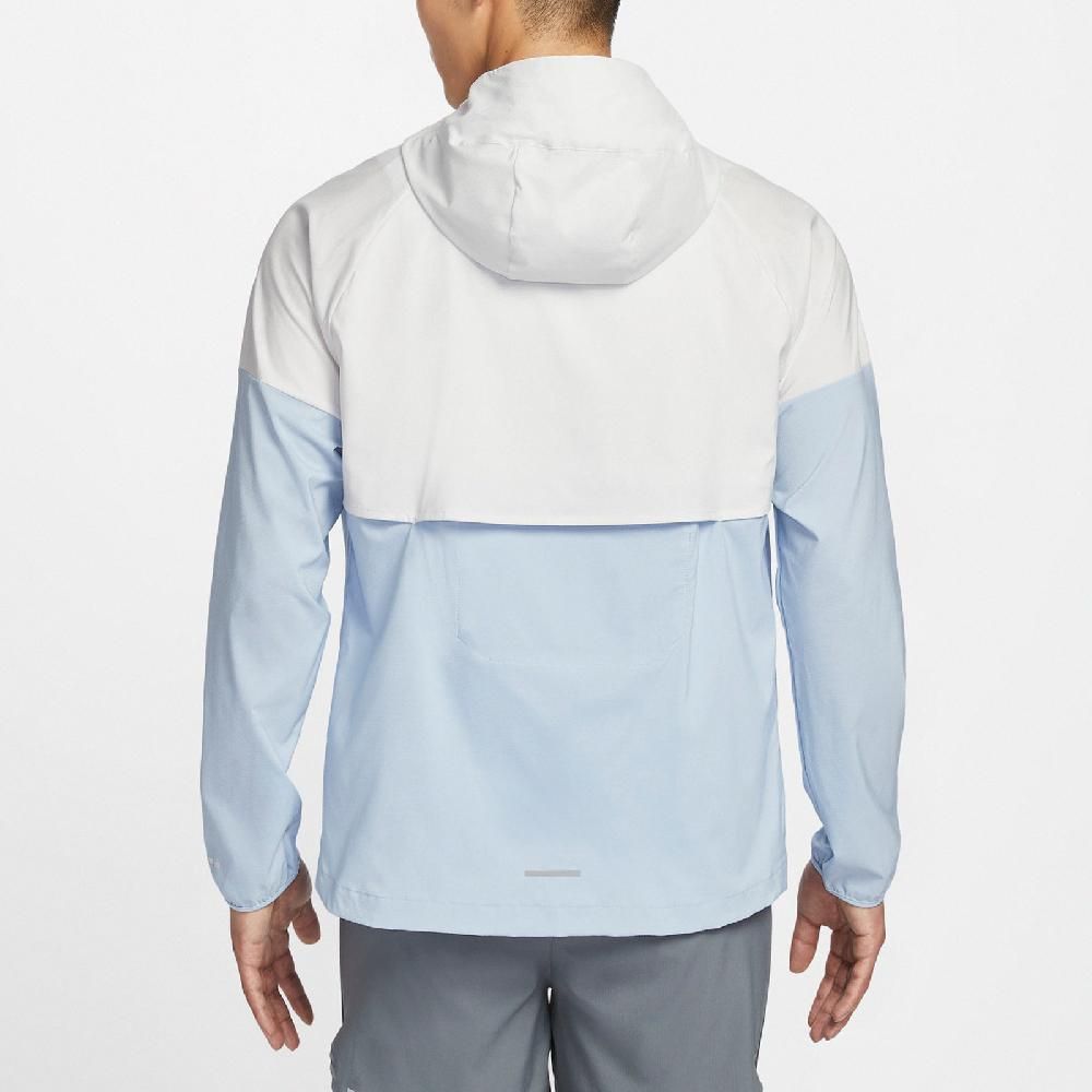 NIKE 耐吉   外套 Windrunner Repel Jacket 男款 藍 白 防潑水 防曬 可收納 連帽外套 FB7541-094