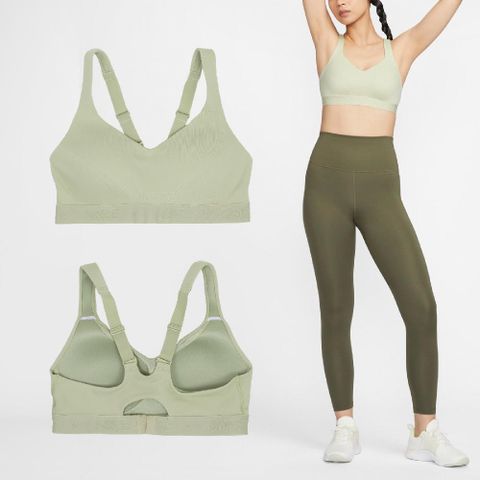 NIKE 耐吉 運動內衣 Indy Sports Bra 綠 高強度支撐 可調肩帶 速乾 背扣 瑜珈 健身 FD1069-371