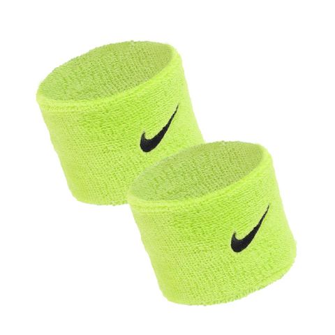 NIKE 耐吉 護腕 Swoosh Wristbands 螢光綠 黑 吸濕 快乾 毛巾布 2入裝 NNN0471-0OS