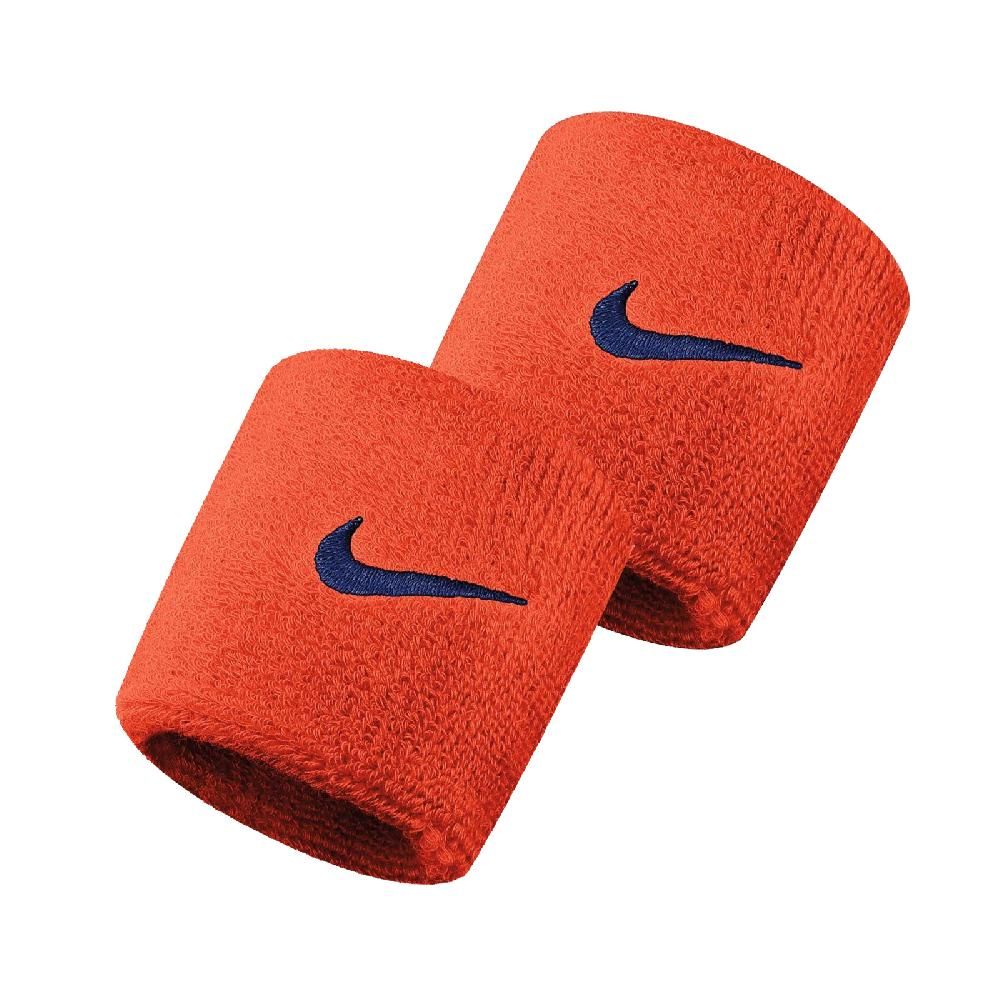 NIKE 耐吉   護腕 Swoosh Wristbands 男女款 球類運動 一對兩入 勾勾 橘 藍 N000156580-4OS