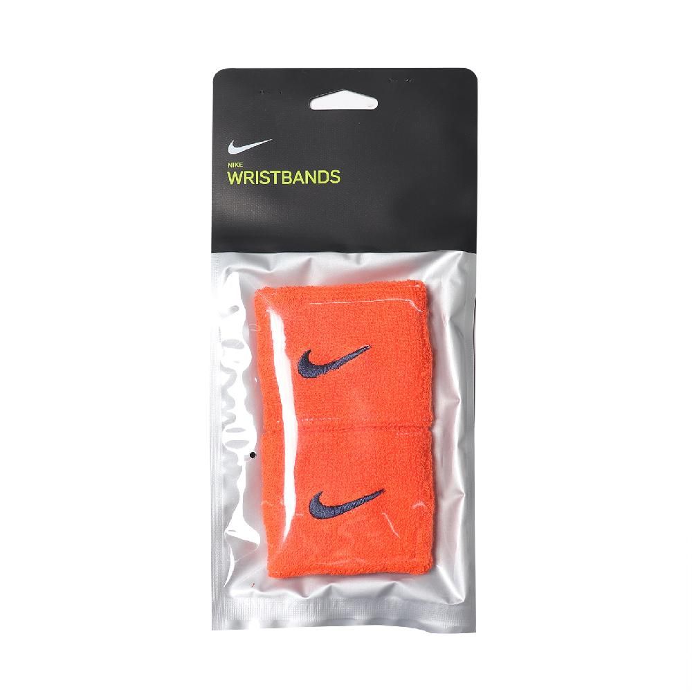 NIKE 耐吉   護腕 Swoosh Wristbands 男女款 球類運動 一對兩入 勾勾 橘 藍 N000156580-4OS