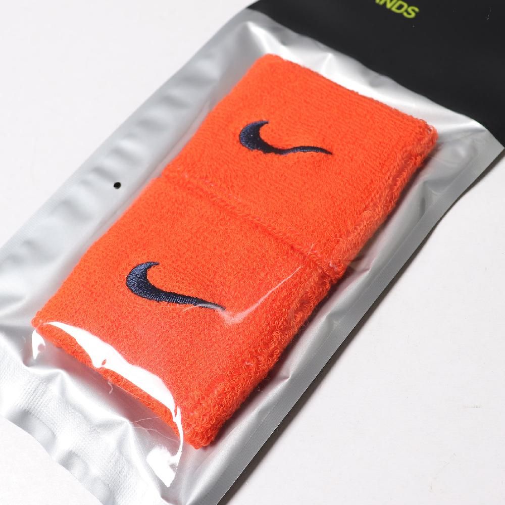 NIKE 耐吉   護腕 Swoosh Wristbands 男女款 球類運動 一對兩入 勾勾 橘 藍 N000156580-4OS