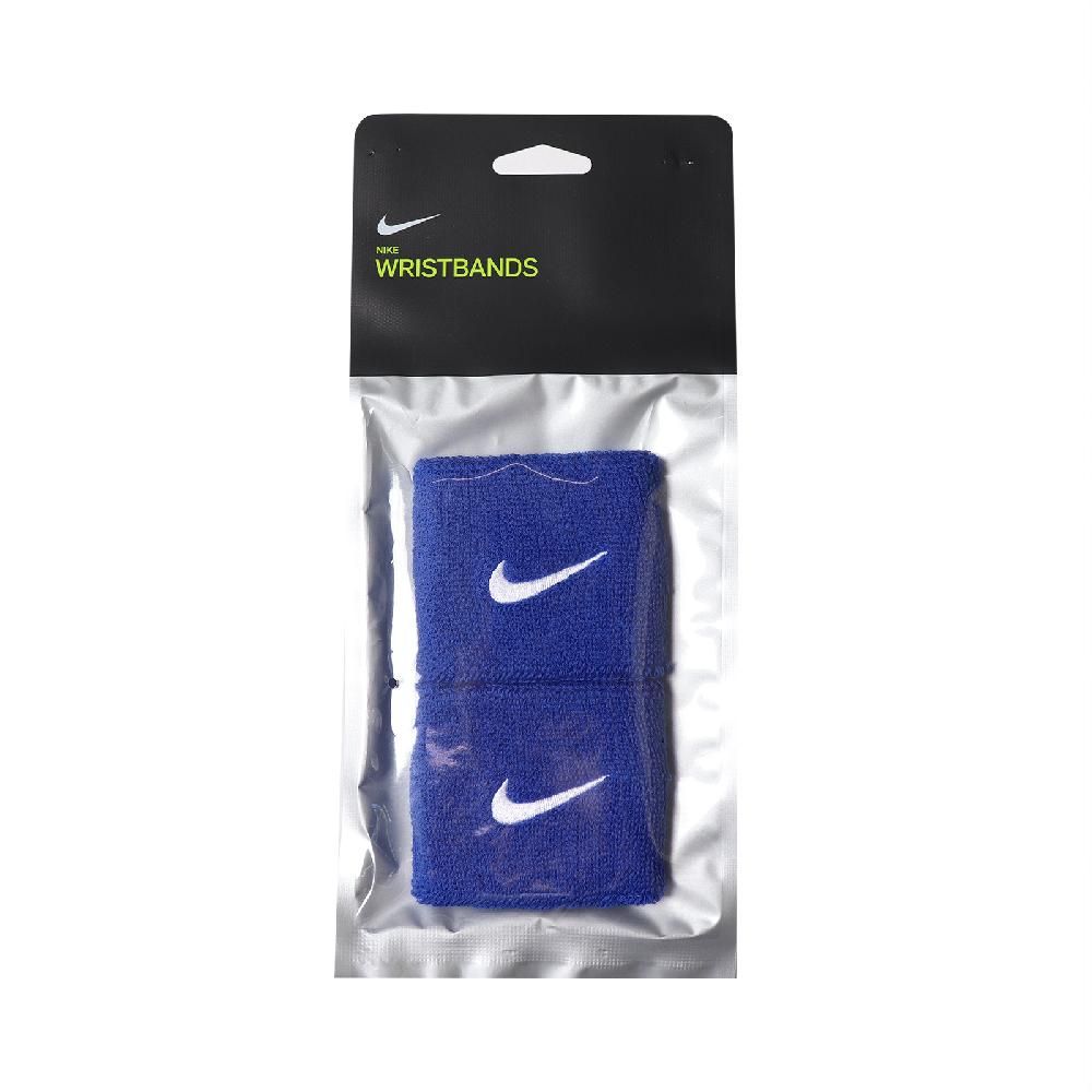 NIKE 耐吉   護腕 Swoosh Wristbands 男女款 球類運動 兩入 勾勾 基本款 藍 白 NNN0440-2OS