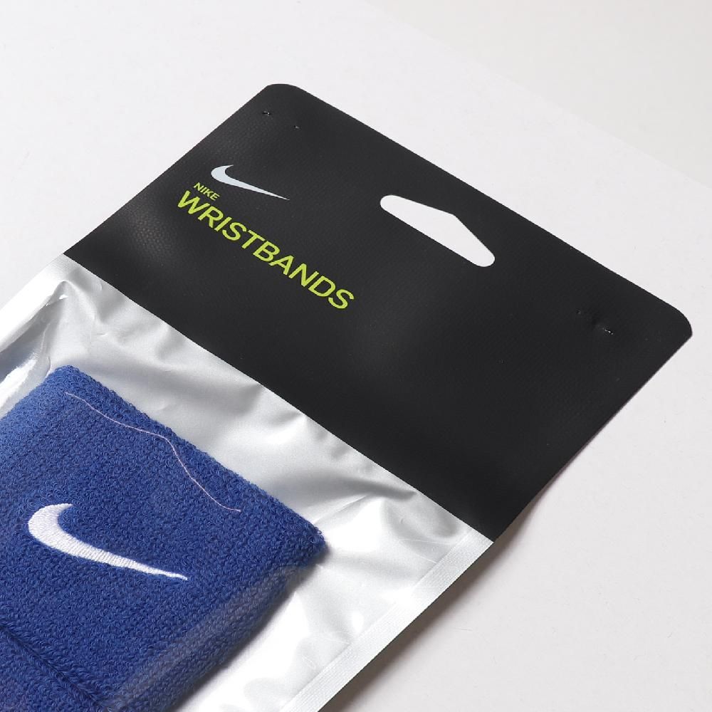 NIKE 耐吉   護腕 Swoosh Wristbands 男女款 球類運動 兩入 勾勾 基本款 藍 白 NNN0440-2OS