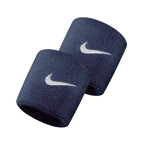 NIKE 耐吉 護腕 Swoosh Wristbands 男女款 球類運動 兩入 勾勾 基本款 深藍 白 NNN0441-6OS