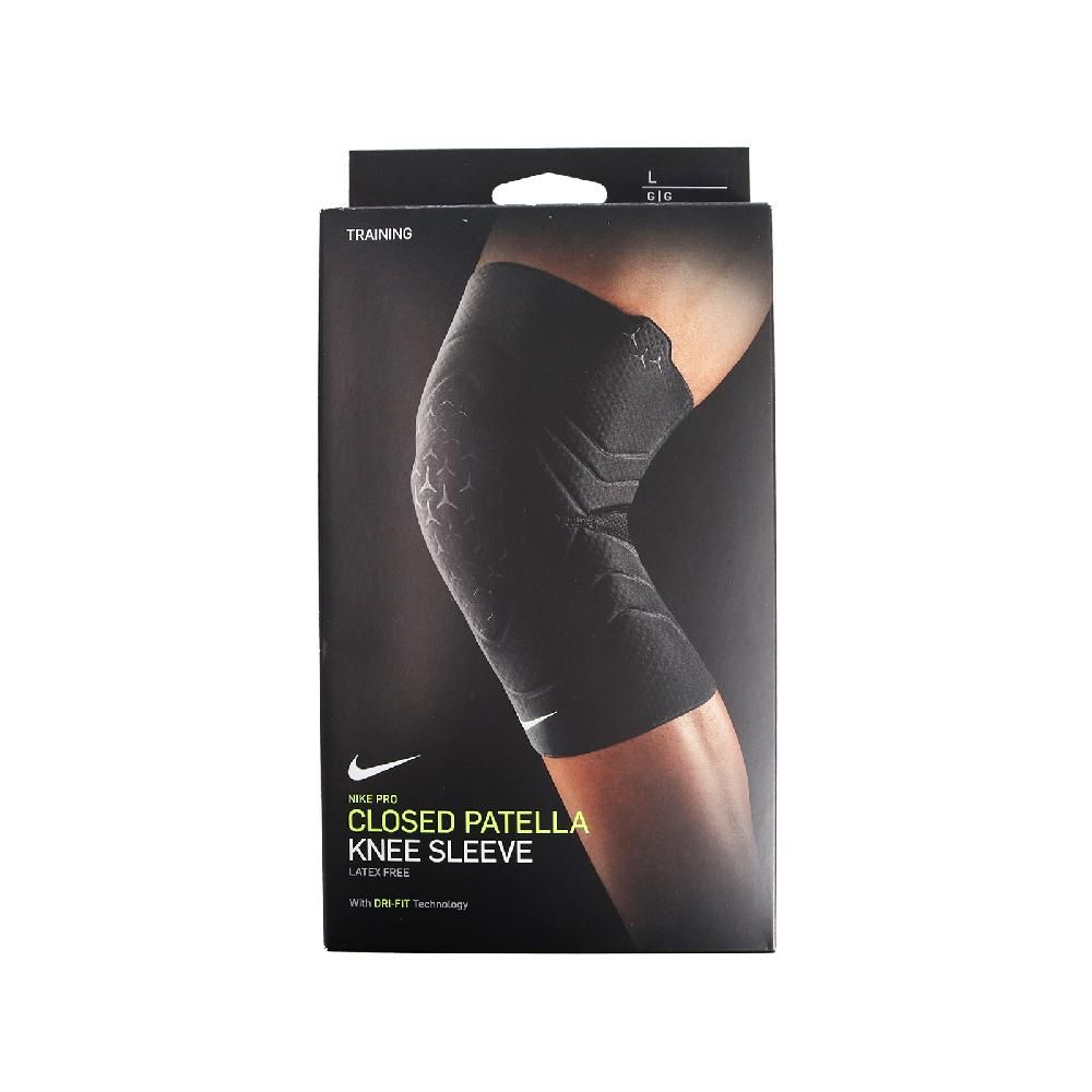 NIKE 耐吉   護膝 Pro Patella Knee Sleeve 護具 健身 重訓 吸濕排汗 透氣 黑 白 N1000674-010