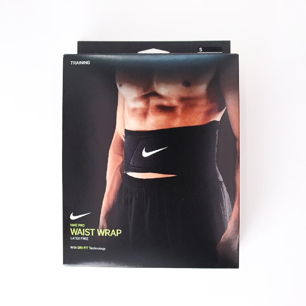 NIKE 耐吉   護腰 Pro Waist Wrap 男女款 護具 DRI-FIT 健身 訓練 運動 黑 白 N1000795-010