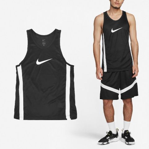 NIKE 耐吉 球衣 Icon Basketball Jersey 男款 黑 白 速乾 網眼 背心 籃球 運動 DV9968-010