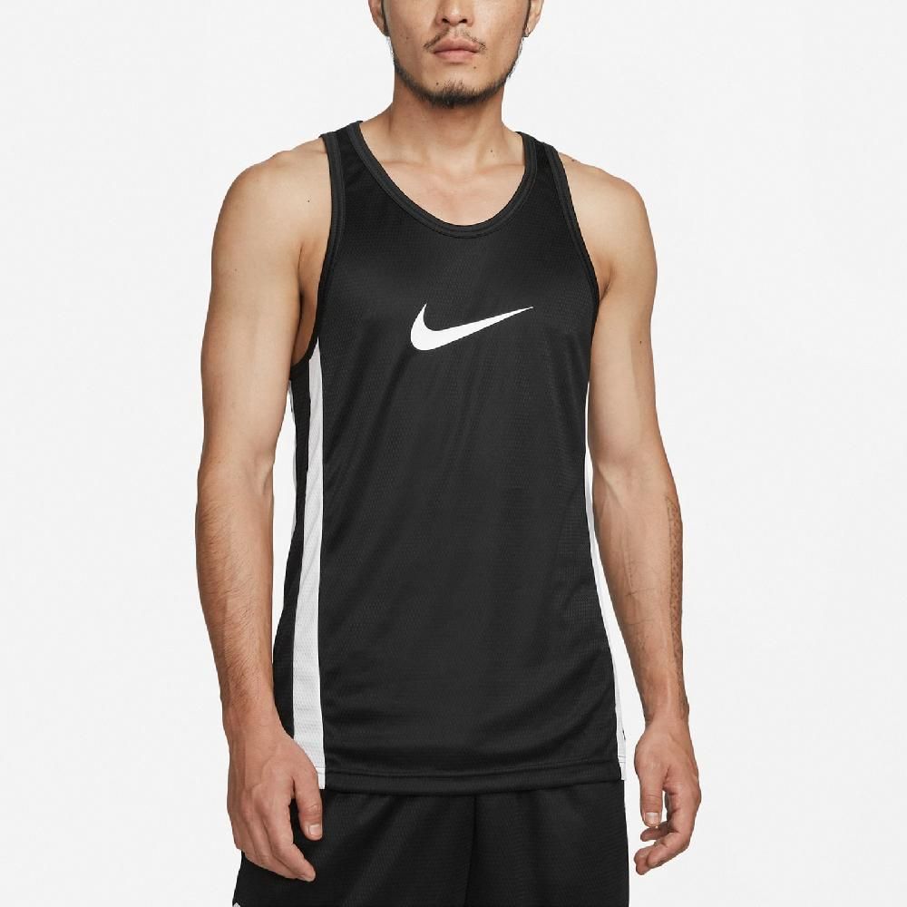 NIKE 耐吉   球衣 Icon Basketball Jersey 男款 黑 白 速乾 網眼 背心 籃球 運動 DV9968-010