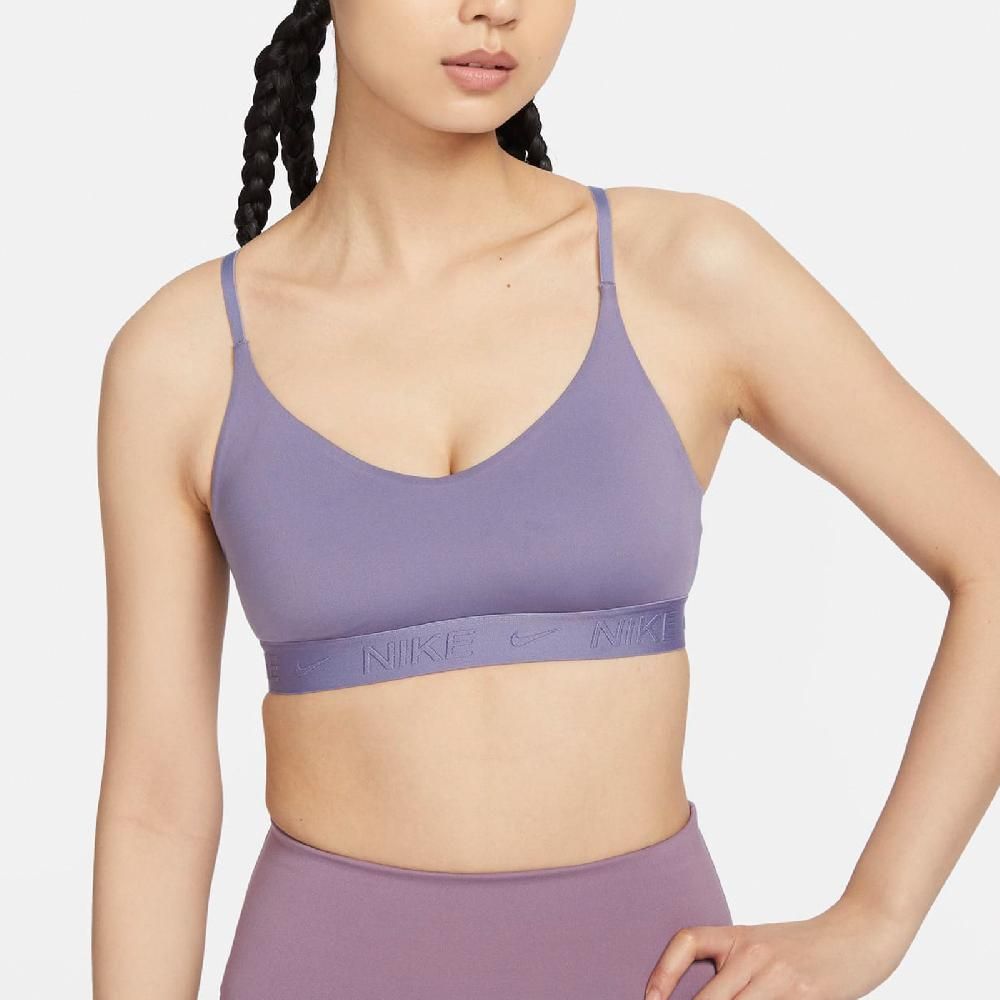 NIKE 耐吉   運動內衣 Indy Sports Bra 紫 輕度支撐 速乾 可調肩帶 可拆襯墊 運動 瑜珈 FD1063-509