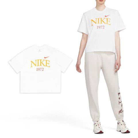 NIKE 耐吉 短袖 NSW Tee 女款 白 黃 寬鬆 大LOGO 短T FQ6601-101