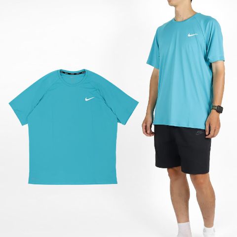 NIKE 耐吉 短袖 Essential Hydroguard Tee 男款 藍 速乾 抗UV 防曬衣 短T NESSA586-463