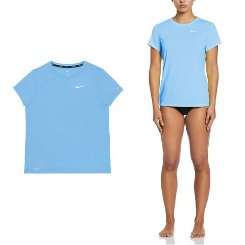 NIKE 耐吉 短袖 Swim Hydro Tee 女款 藍 速乾 抗UV 防曬衣 短袖 NESSD350-486