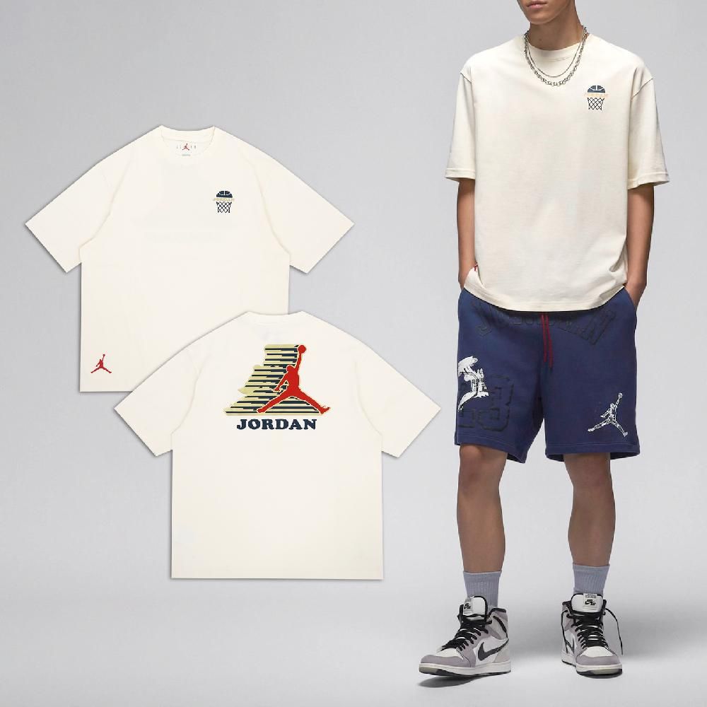 NIKE 耐吉   短袖 Jordan Greatness 1985 Tee 男款 米白 紅 喬丹 棉質 重磅 短T HM4901-110