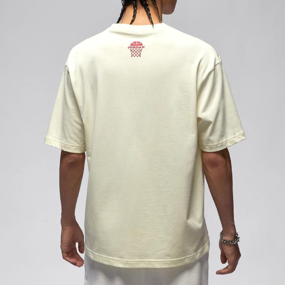 NIKE 耐吉   短袖 Jordan Tee 男款 米黃 紅 純棉 重磅 短T 棉T HQ1575-113