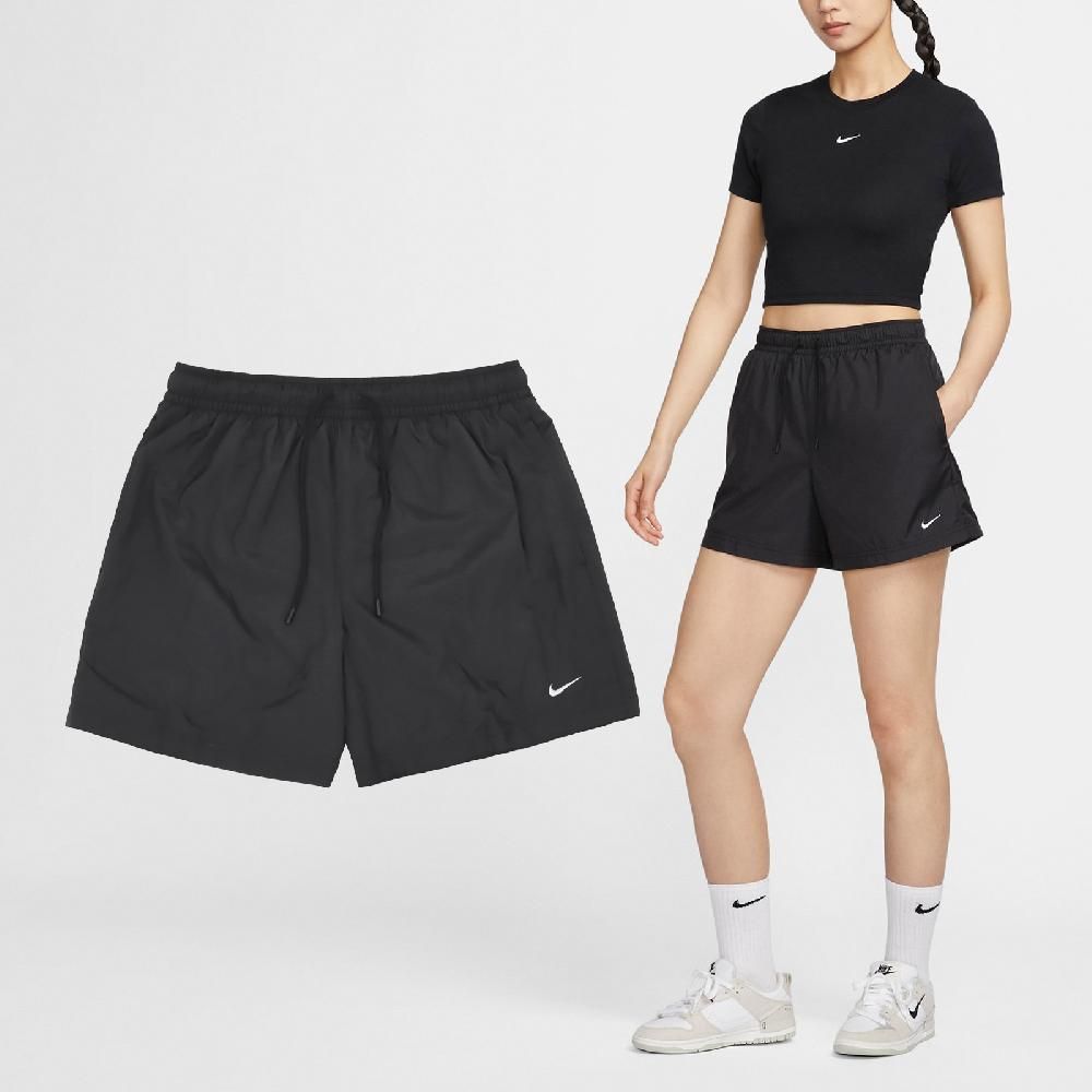 NIKE 耐吉   短褲 NSW Classic Wovens Mid-Rise Shorts 女款 黑 中腰 褲子 FV7558-010