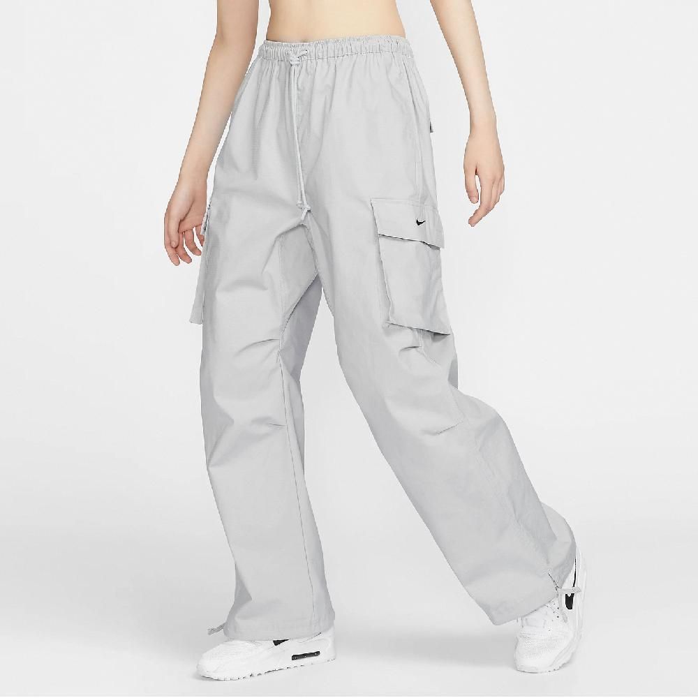 NIKE 耐吉   長褲 NSW Mid-Rise Cargo Pants 女款 灰 抗撕裂 抽繩 寬鬆 工裝褲 褲子 FV7521-077