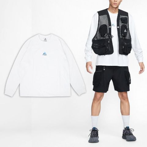 NIKE 耐吉 Nike 耐吉 長袖 ACG Lungs 上衣 白 藍 吸濕 快乾 寬鬆 長T 男款 DR7754-122