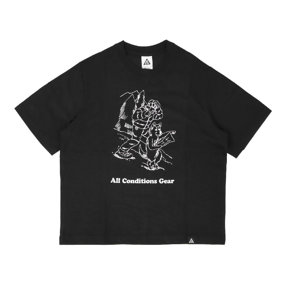 NIKE 耐吉 Nike 耐吉 短袖 ACG Graphic Tee 女款 黑 白 速乾 微落肩 寬鬆 短T FV7326-010