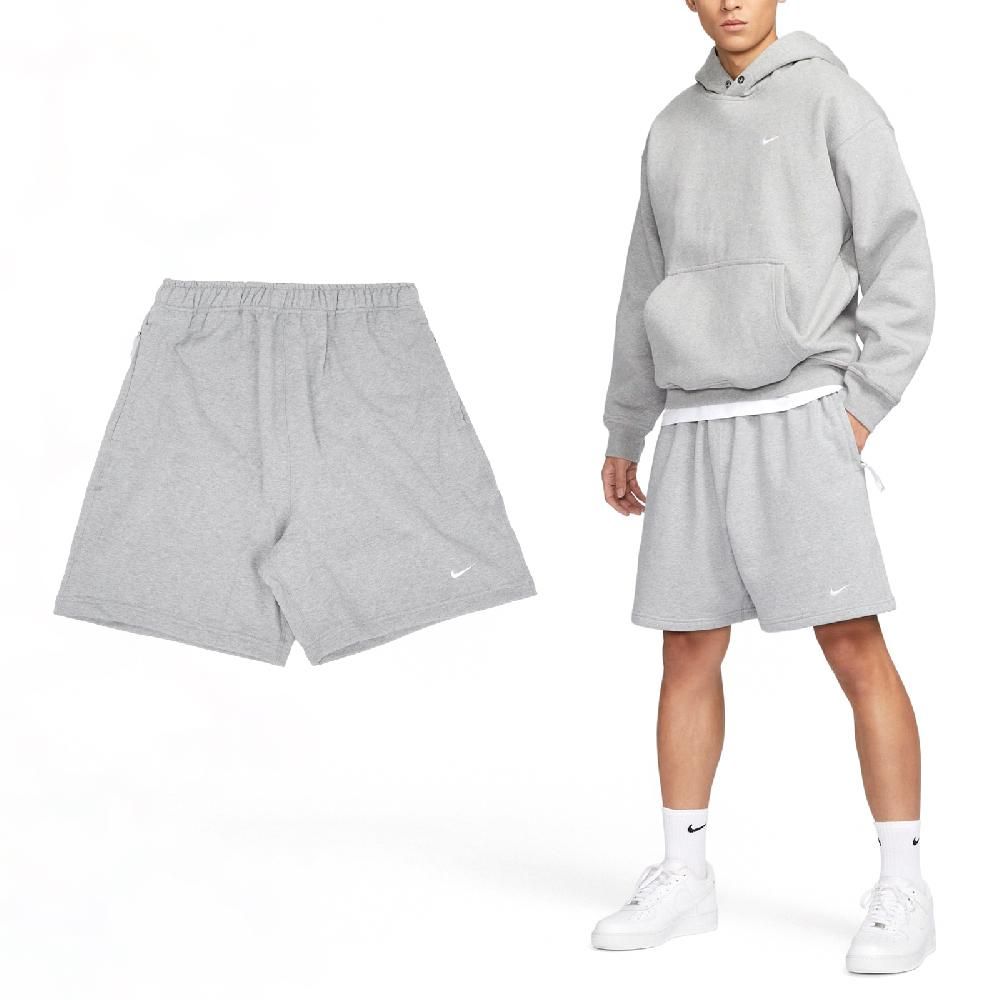 NIKE 耐吉 Nike 耐吉 短褲 Lab Solo Swoosh Shorts 男款 灰 棉質 拉鍊口袋 棉褲 褲子 DX0818-063