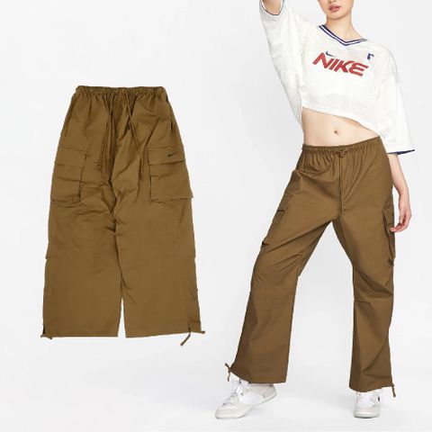 NIKE 耐吉 Nike 耐吉 長褲 NSW Mid-Rise Cargo Pants 女款 棕 抗撕裂 尼龍 寬鬆 工裝褲 褲子 FV7521-281