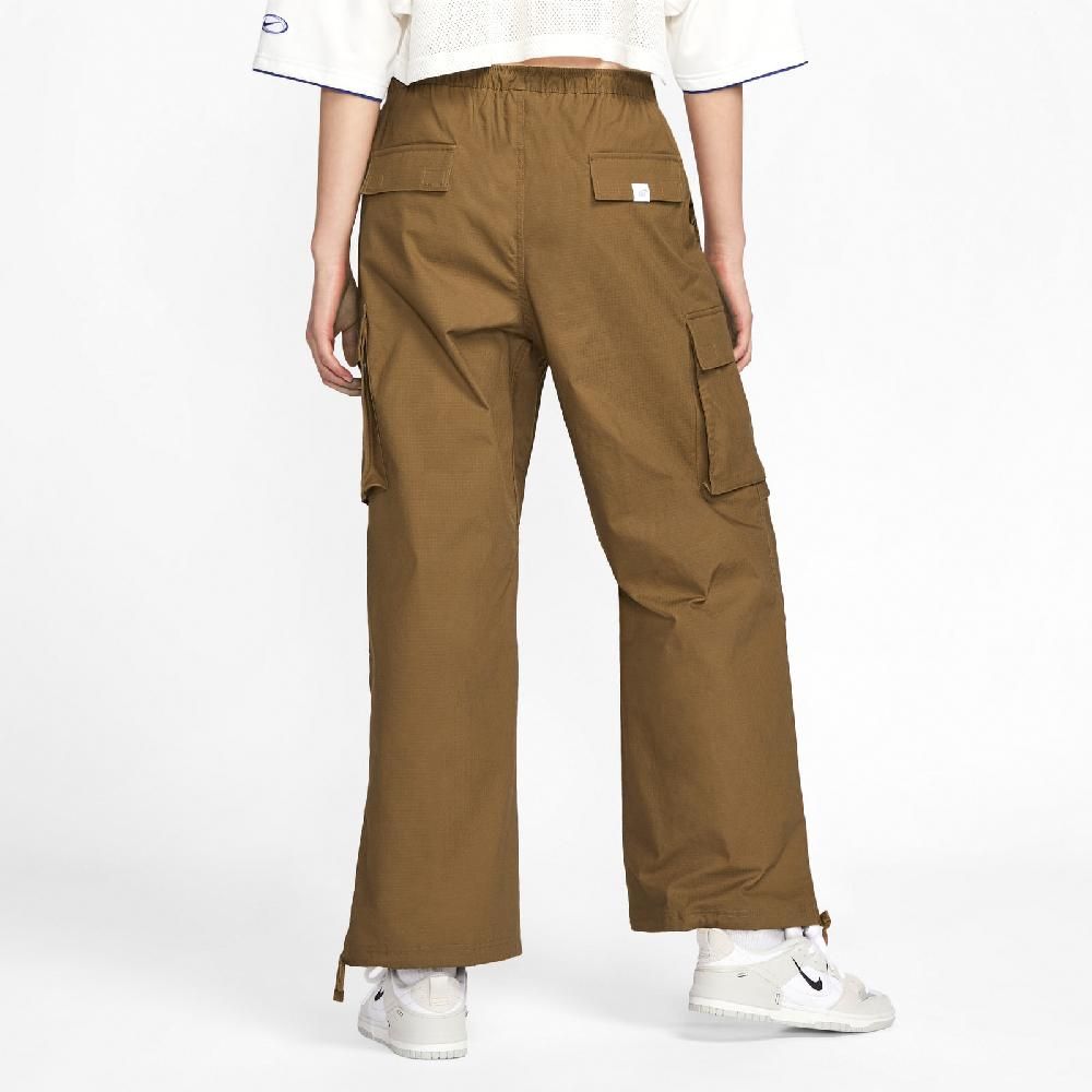 NIKE 耐吉 Nike 耐吉 長褲 NSW Mid-Rise Cargo Pants 女款 棕 抗撕裂 尼龍 寬鬆 工裝褲 褲子 FV7521-281