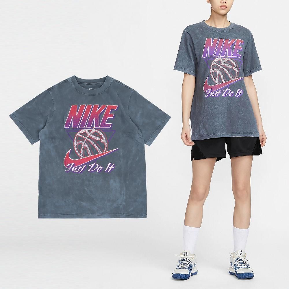 NIKE 耐吉 Nike 耐吉 短袖 NSW Graphic Tee 女款 灰藍 純棉 水洗 做舊 短T 棉T FZ3478-060