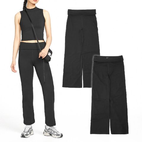 NIKE 耐吉 Nike 耐吉 長褲 One Fold-Over Pants 女款 黑 高腰 速乾 反摺 褲子 FV7849-010