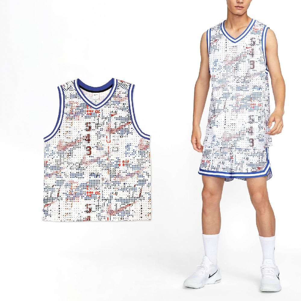 NIKE 耐吉 Nike 耐吉 球衣 DNA Basketball Jerseys 男款 藍橘 速乾 寬鬆 籃球 運動 背心 FZ0691-100