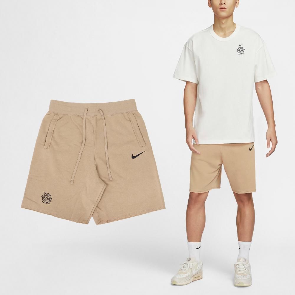 NIKE 耐吉 Nike 耐吉 短褲 Club ALUMNI Shorts 男款 卡其 寬鬆 毛圈布 抽繩 棉褲 褲子 HQ1203-200