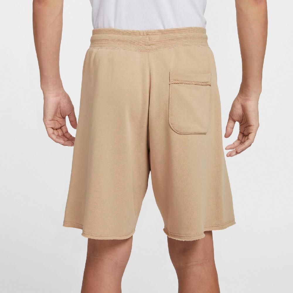 NIKE 耐吉 Nike 耐吉 短褲 Club ALUMNI Shorts 男款 卡其 寬鬆 毛圈布 抽繩 棉褲 褲子 HQ1203-200