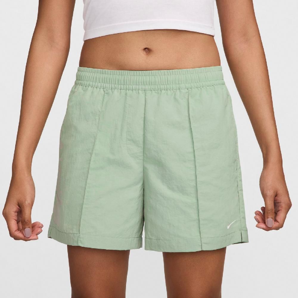 NIKE 耐吉 Nike 耐吉 短褲 NSW Everything Wovens Shorts 女款 綠 中腰 寬鬆 運動短褲 褲子 FV6623-370