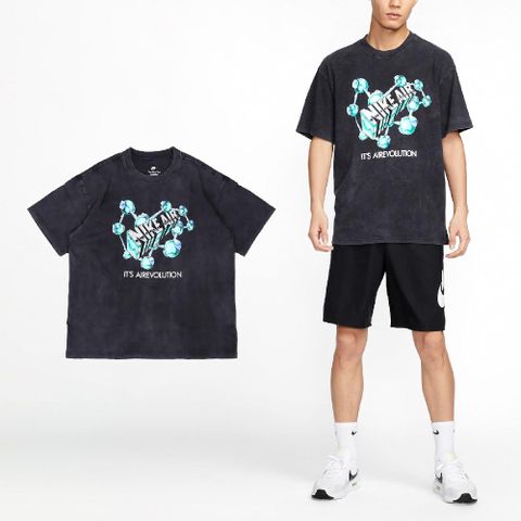 NIKE 耐吉 Nike 耐吉 短袖 NSW Tee 黑 寬鬆 男款 純棉 水洗 仿舊 短T 上衣 FZ5400-010