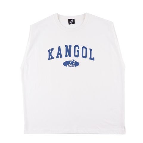 KANGOL 背心 白 藍LOGO 寬版 無袖 上衣 女 6322148200